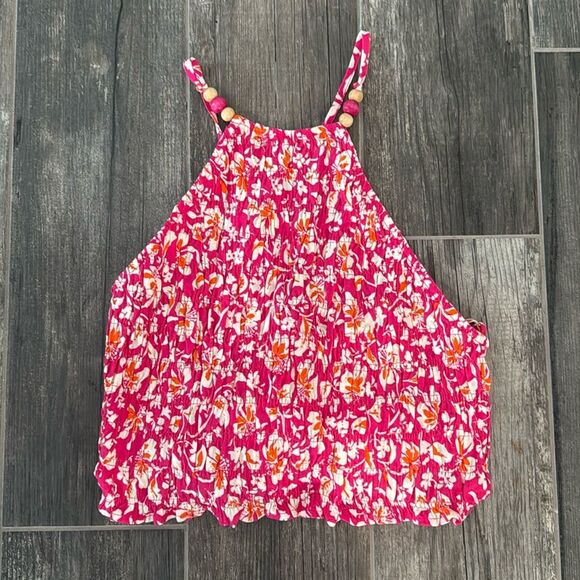 Zara Floral Halter Top with Beaded Straps - Women’s Small (New with Tags) - Picture 1 of 3